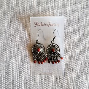 Tribal Red Fashion Earrings